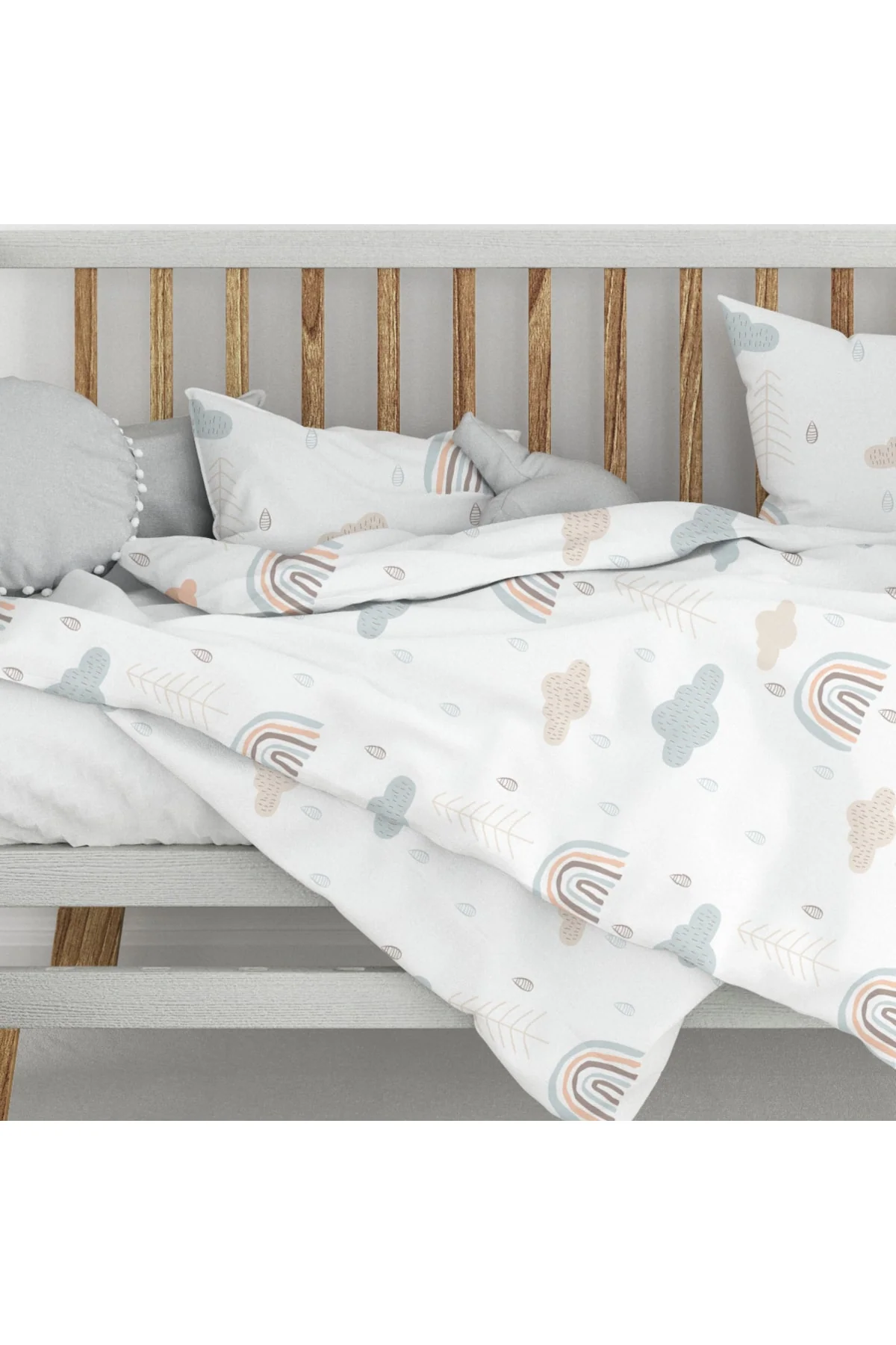 Rainbow duvet cover set for kids with vibrant colors