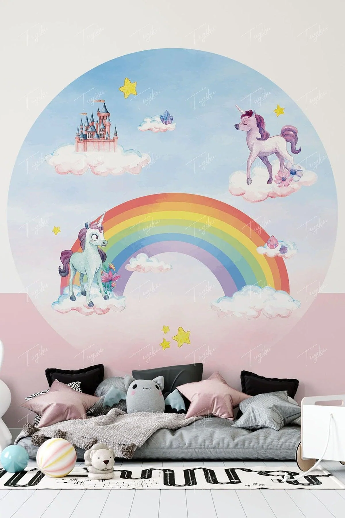 Self-Adhesive Rainbow Circular Wall Sticker – Easy Peel-and-Stick Decor