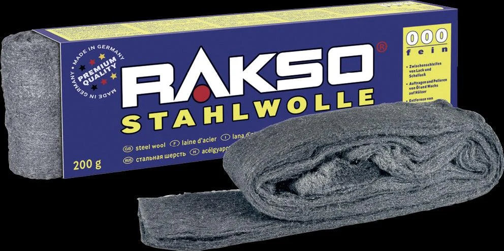 Pure steel wool for surface treatment and cleaning
