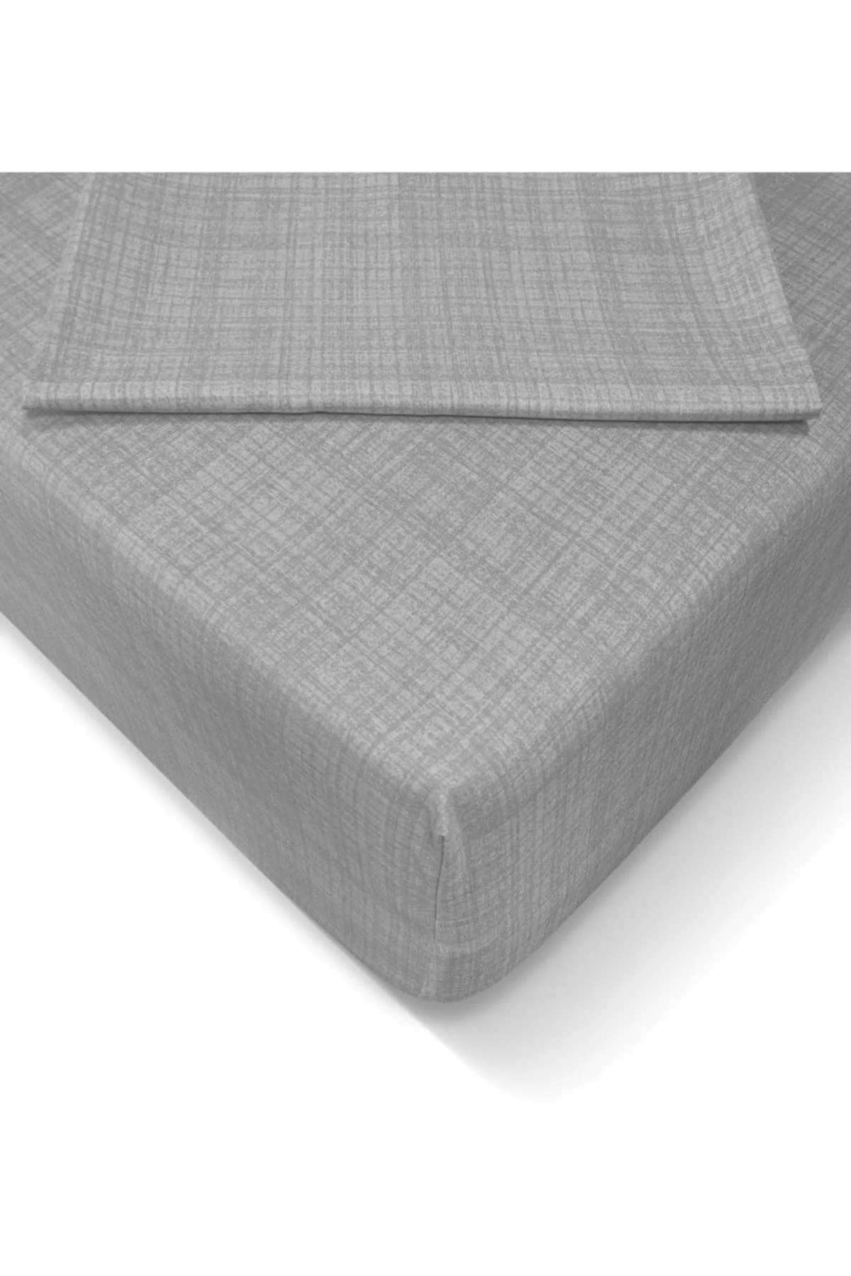 Gray Elastic Bed Sheet Set – 120 × 200 cm