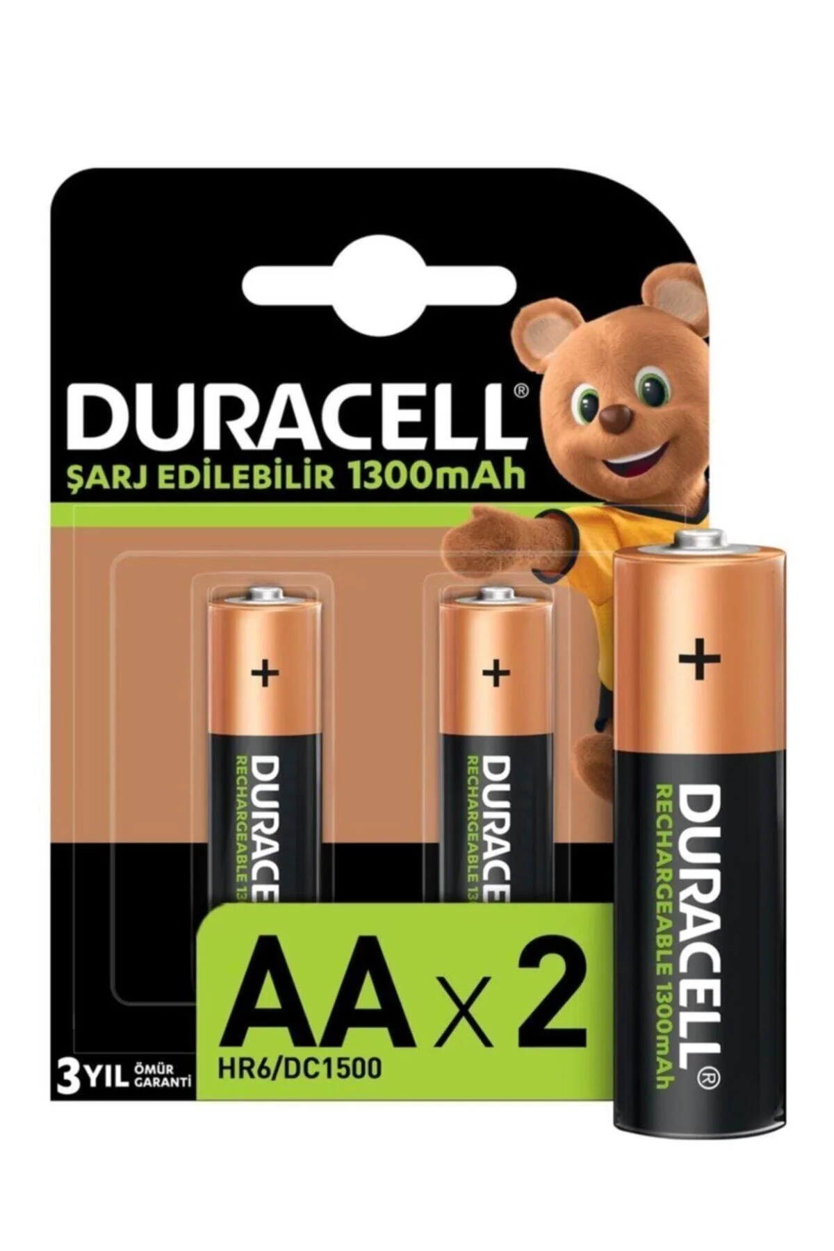 Set of 2 Rechargeable AA Pen Batteries 1300mAh