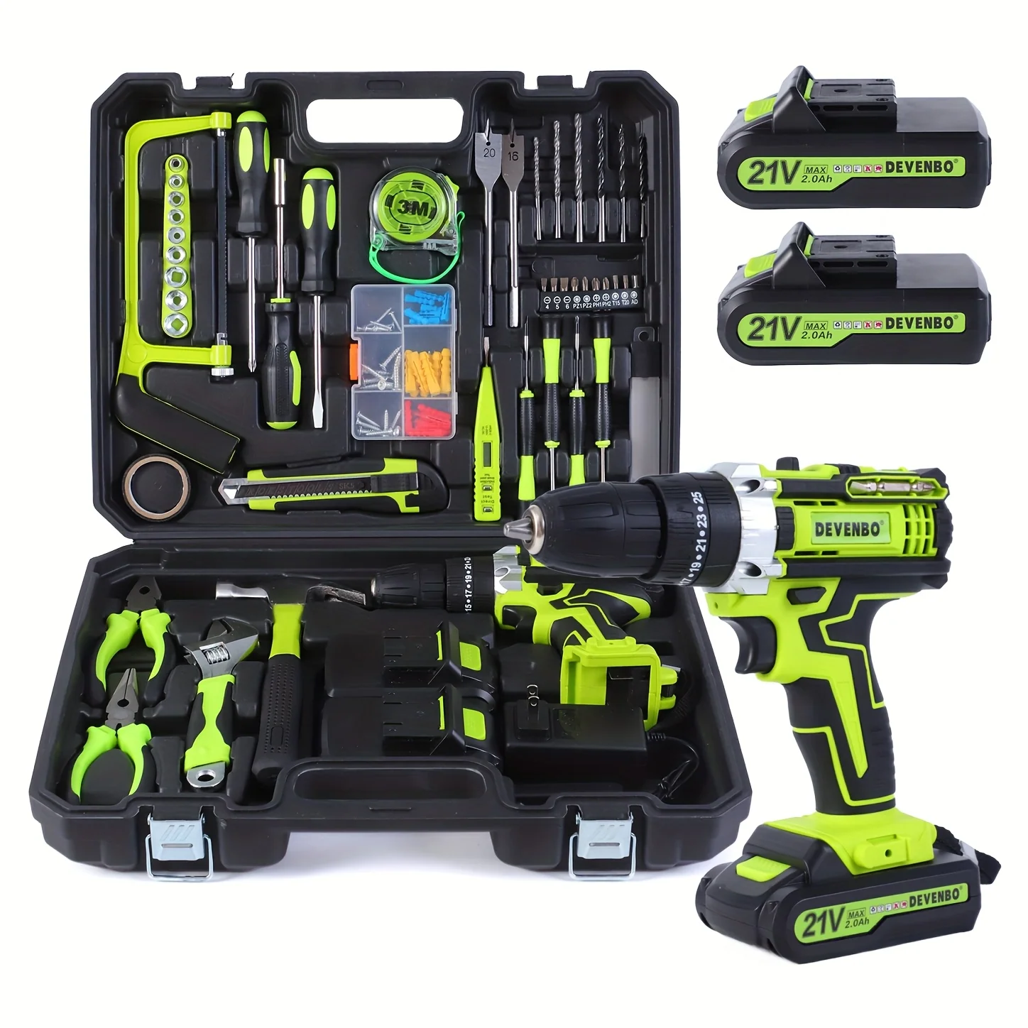 Rechargeable multi-function electric drill with lithium battery and screwdriver function