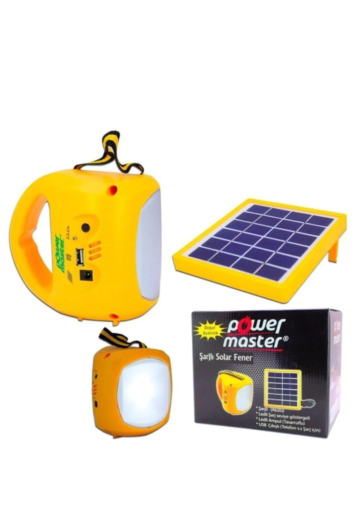 Rechargeable Solar LED Light Panel with USB Power Bank