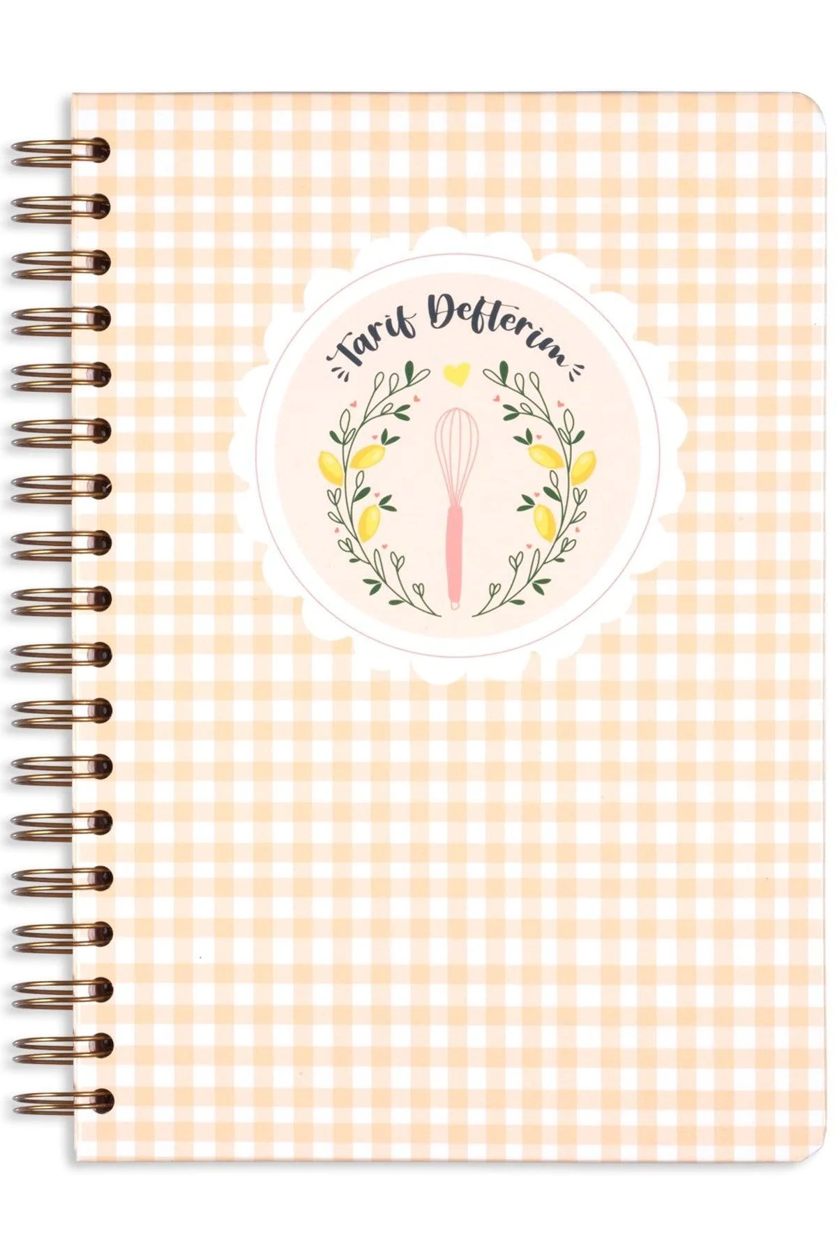16x26 cm spiral-bound recipe book with colored pages