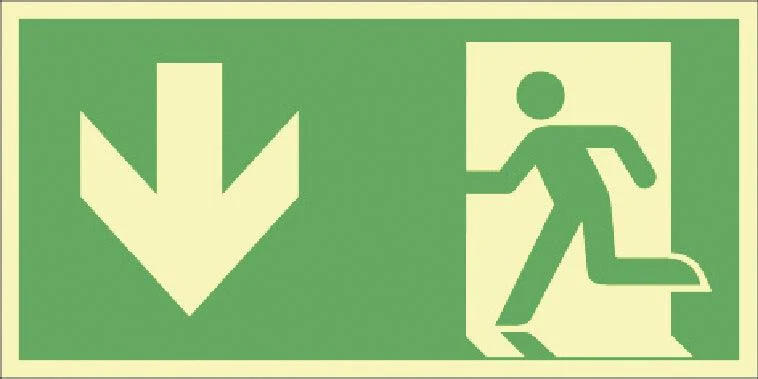 Emergency exit sign with illuminated border