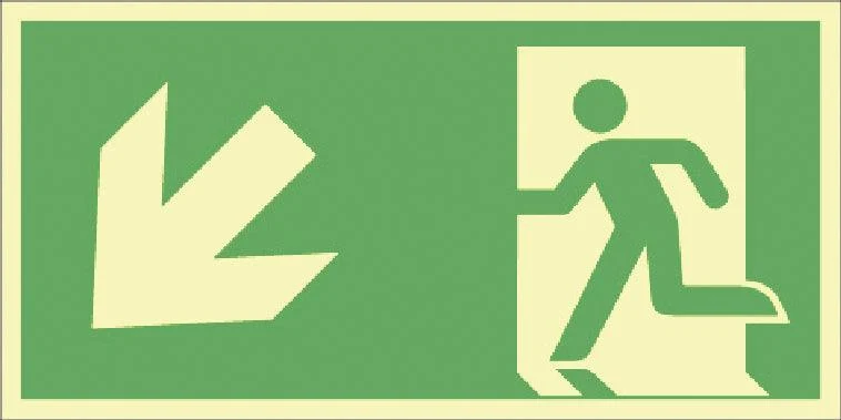 Illuminated escape route safety sign for emergency exits
