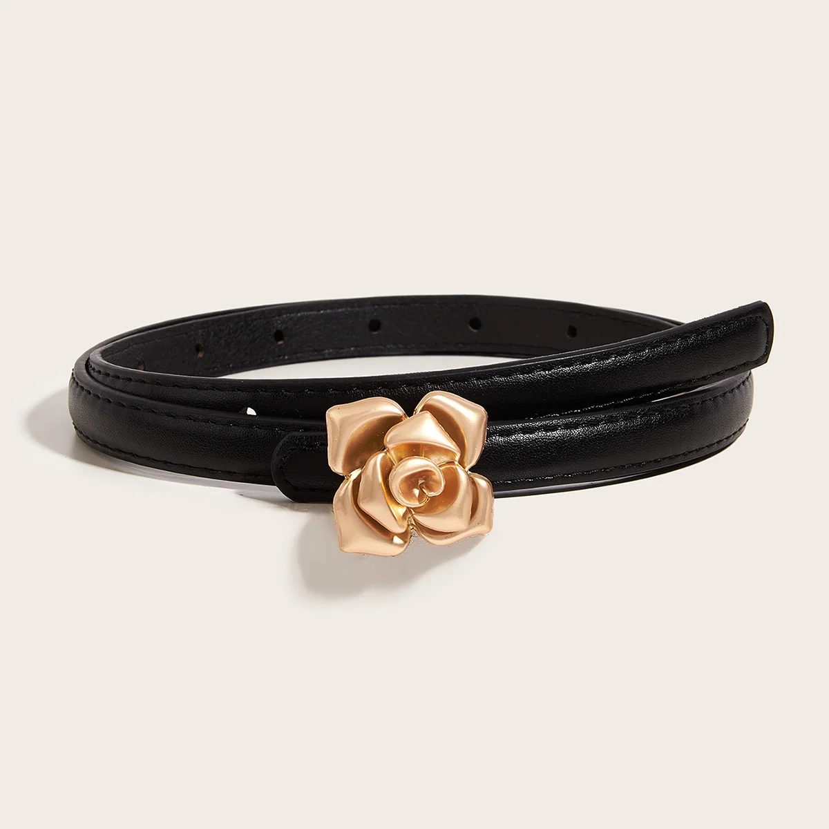 Retro Belt with 3D Flower Design