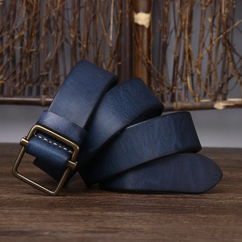 Retro Leather Denim Belt for Men