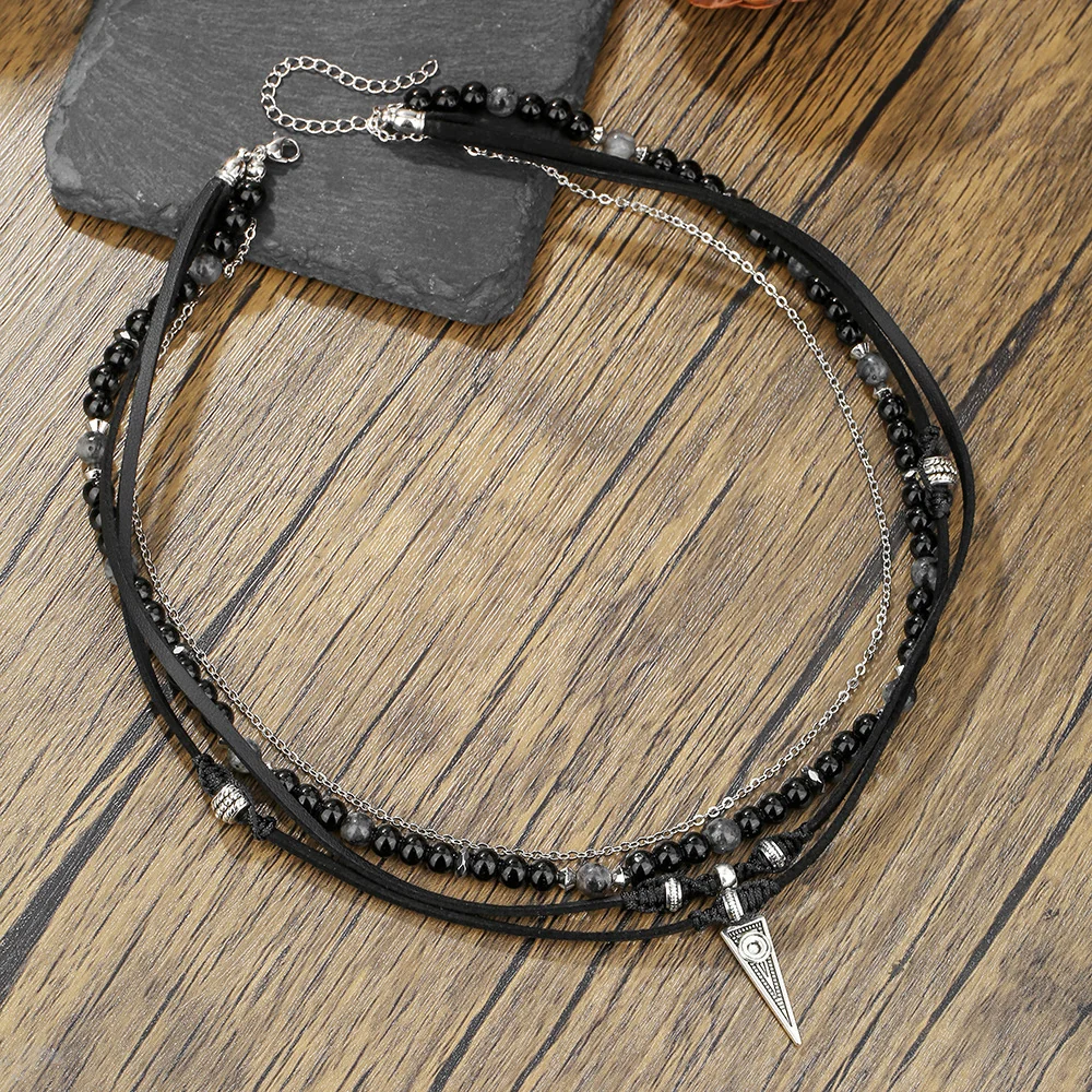 Retro Leather Rope Necklace
