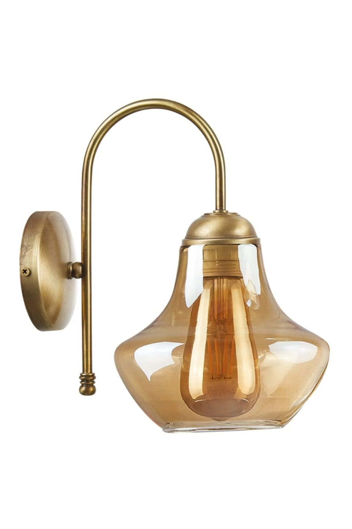 Honey glass wall sconce with tumbled finish for rustic or vintage lighting
