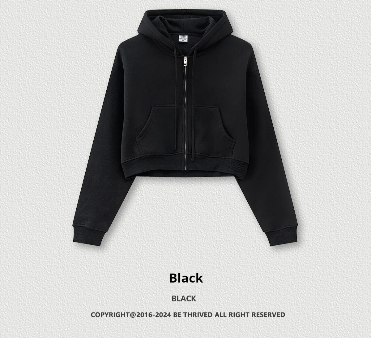 Retro Solid Color Fleece-Lined Zip Hoodie