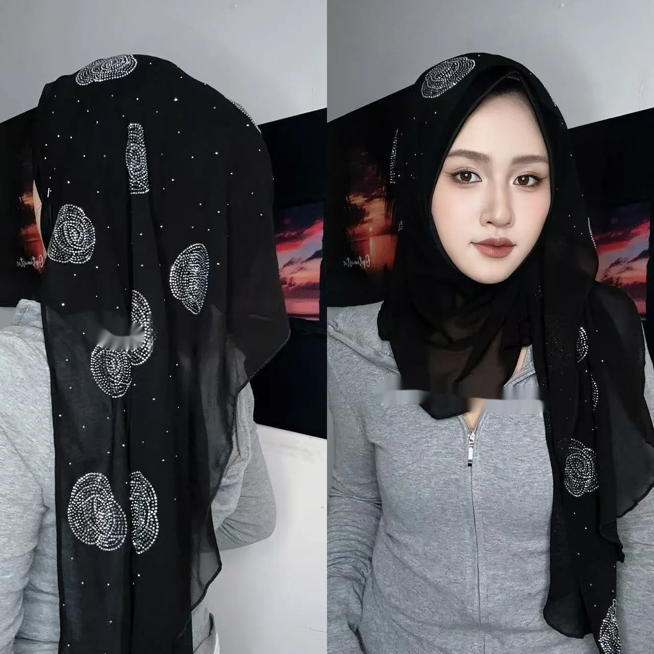 Rhinestone Scarf Wrap