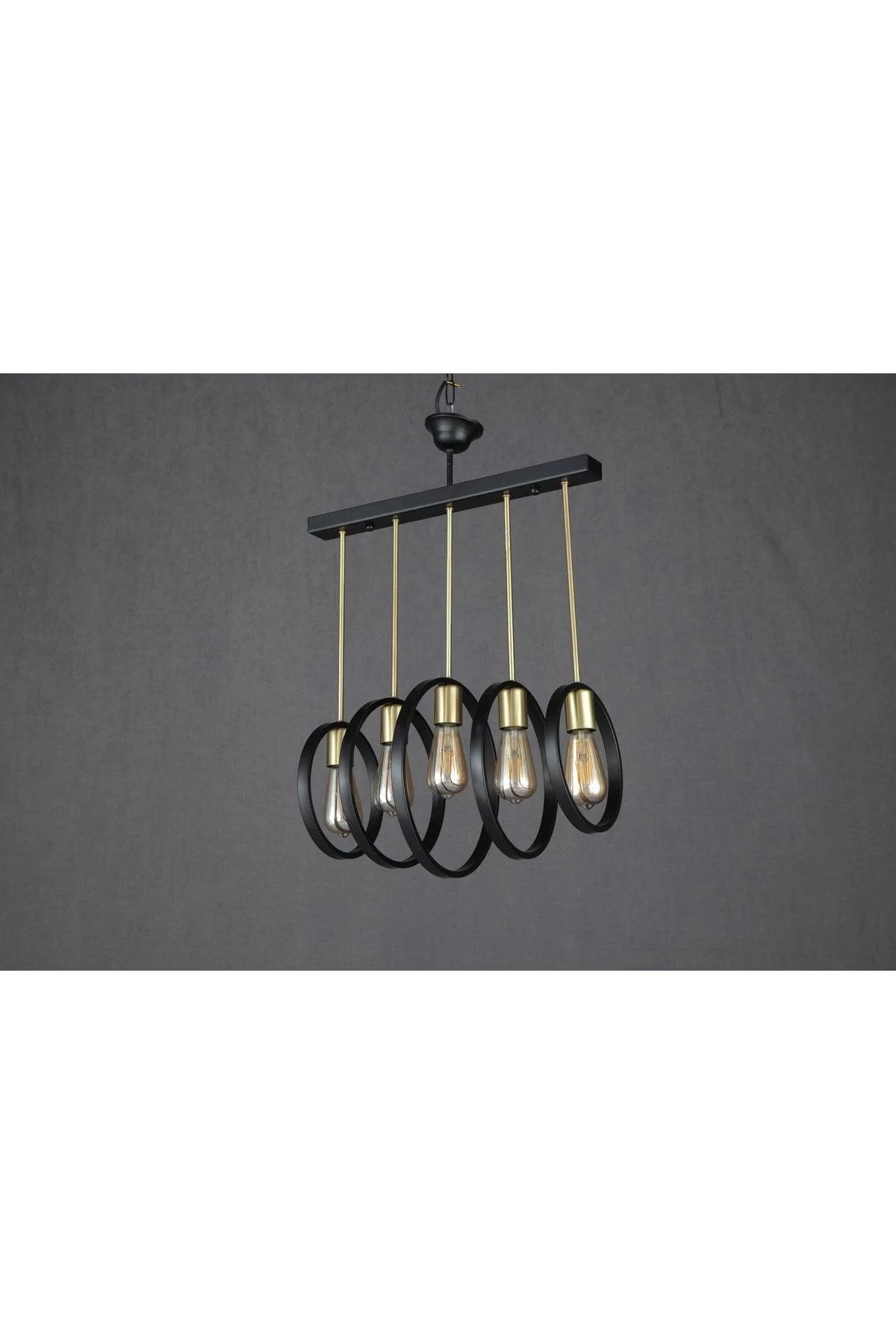 Black Powder-Coated Iron Ring Wall Light with E27 Socket
