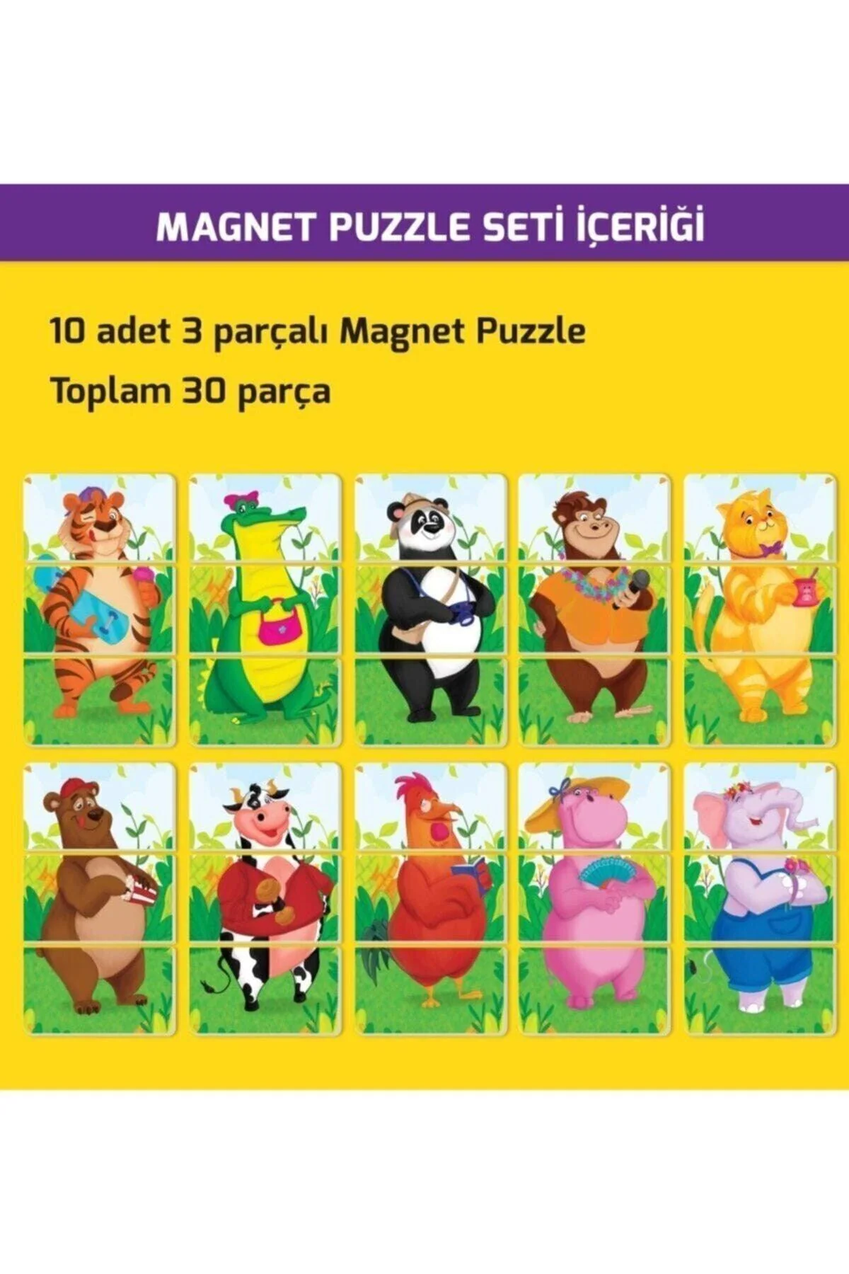 Magnetic puzzle set for ages 2+ to develop fine motor skills and attention