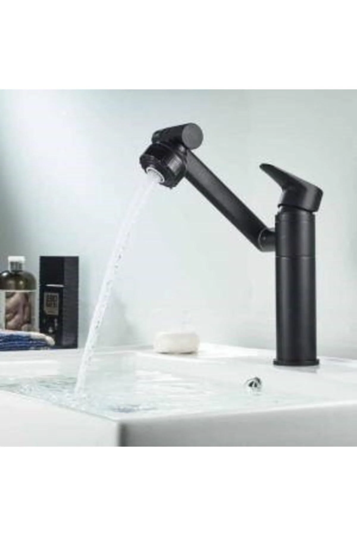 Modern kitchen sink faucet with single-handle mixer in sleek design