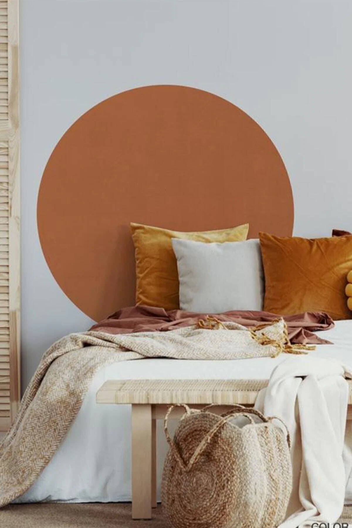 Round geometric wall sticker for modern home decor
