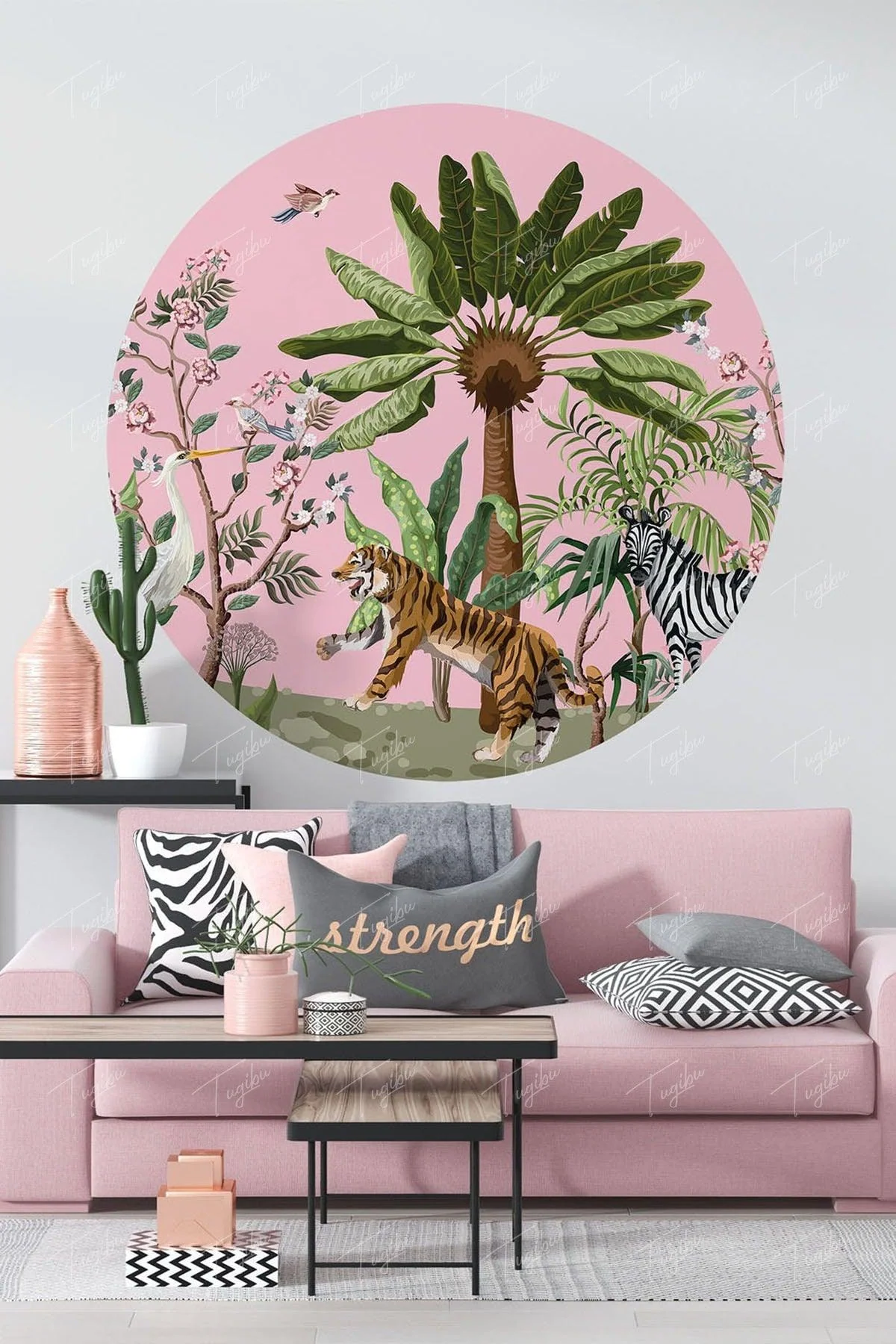 Round Circle Forest Wall Sticker – Removable Vinyl Decal for Home, Office, and Kids' Rooms