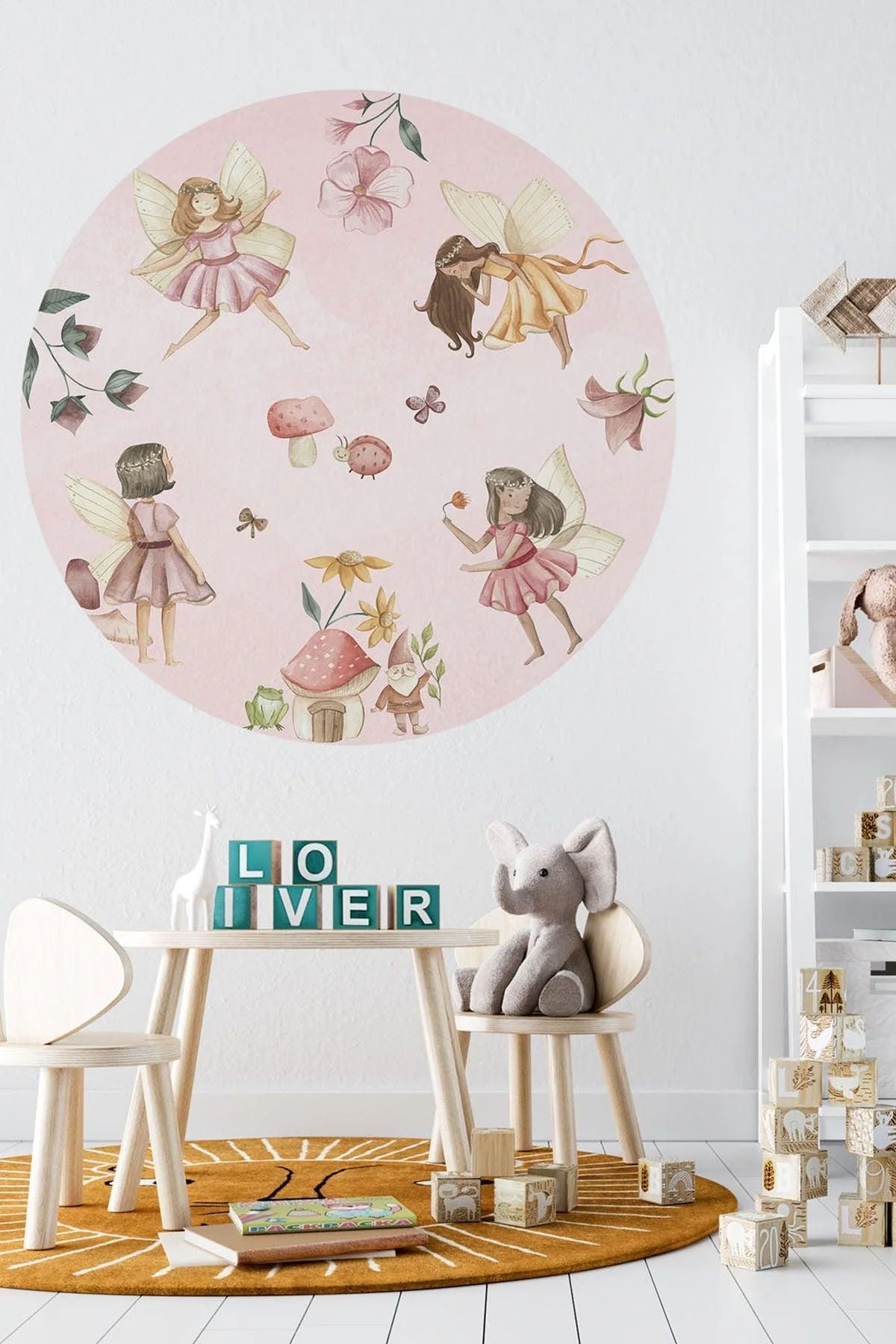 Self-Adhesive Pink Circular Wall Sticker