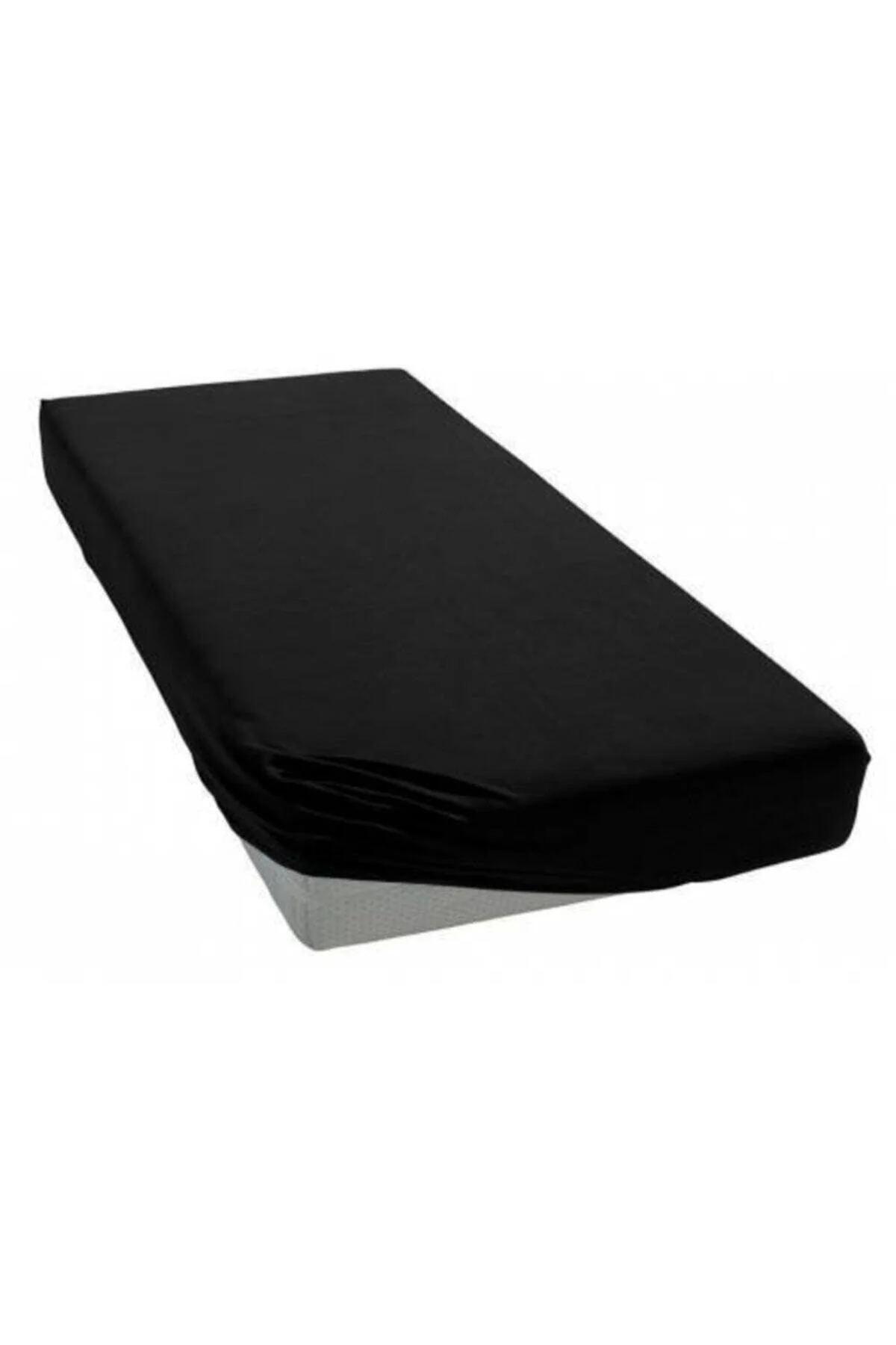 Black cotton combed knit bed sheet for single beds