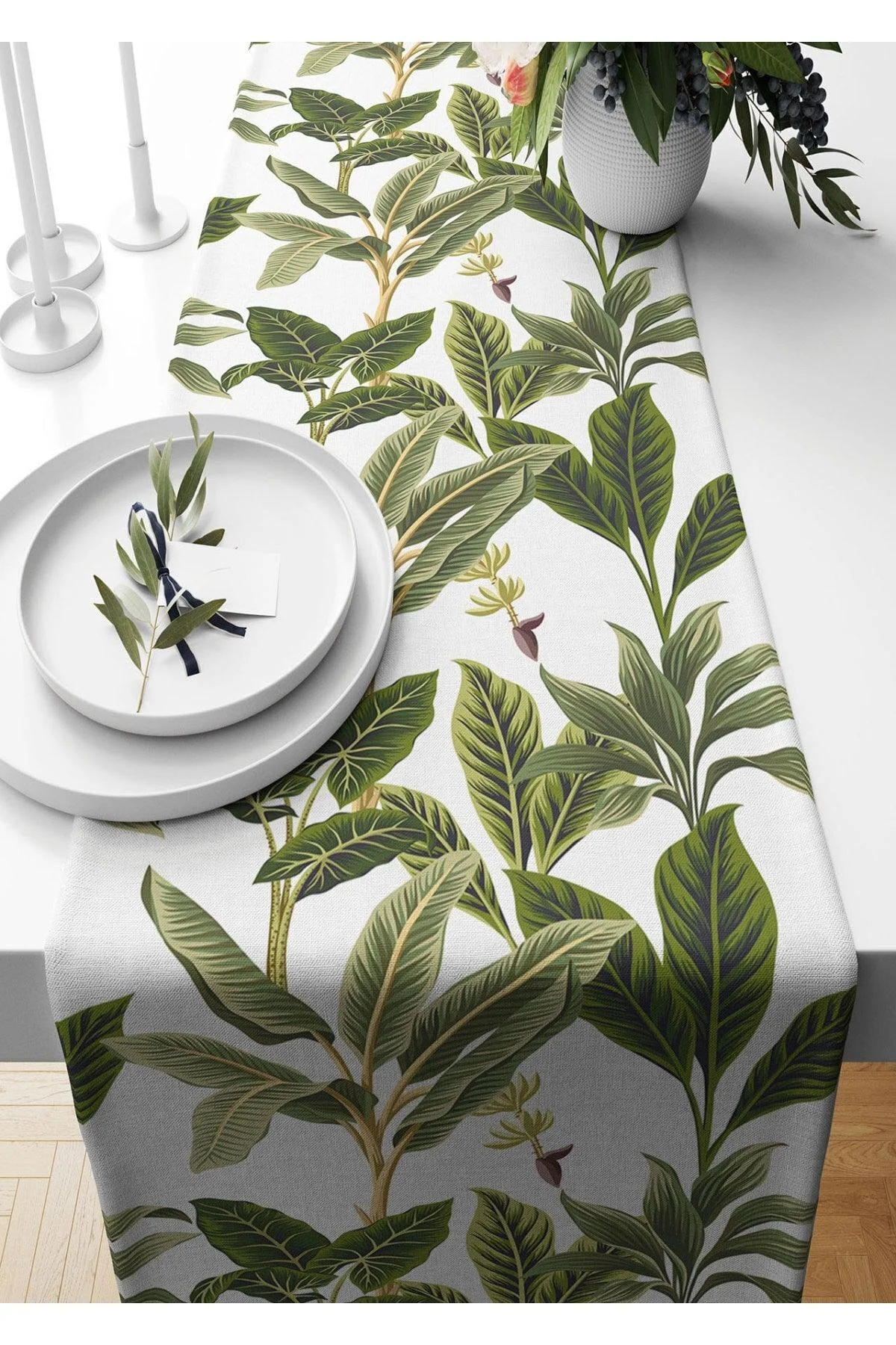 Suede Textured Table Runner - 40x140 cm, Stitched and Washable