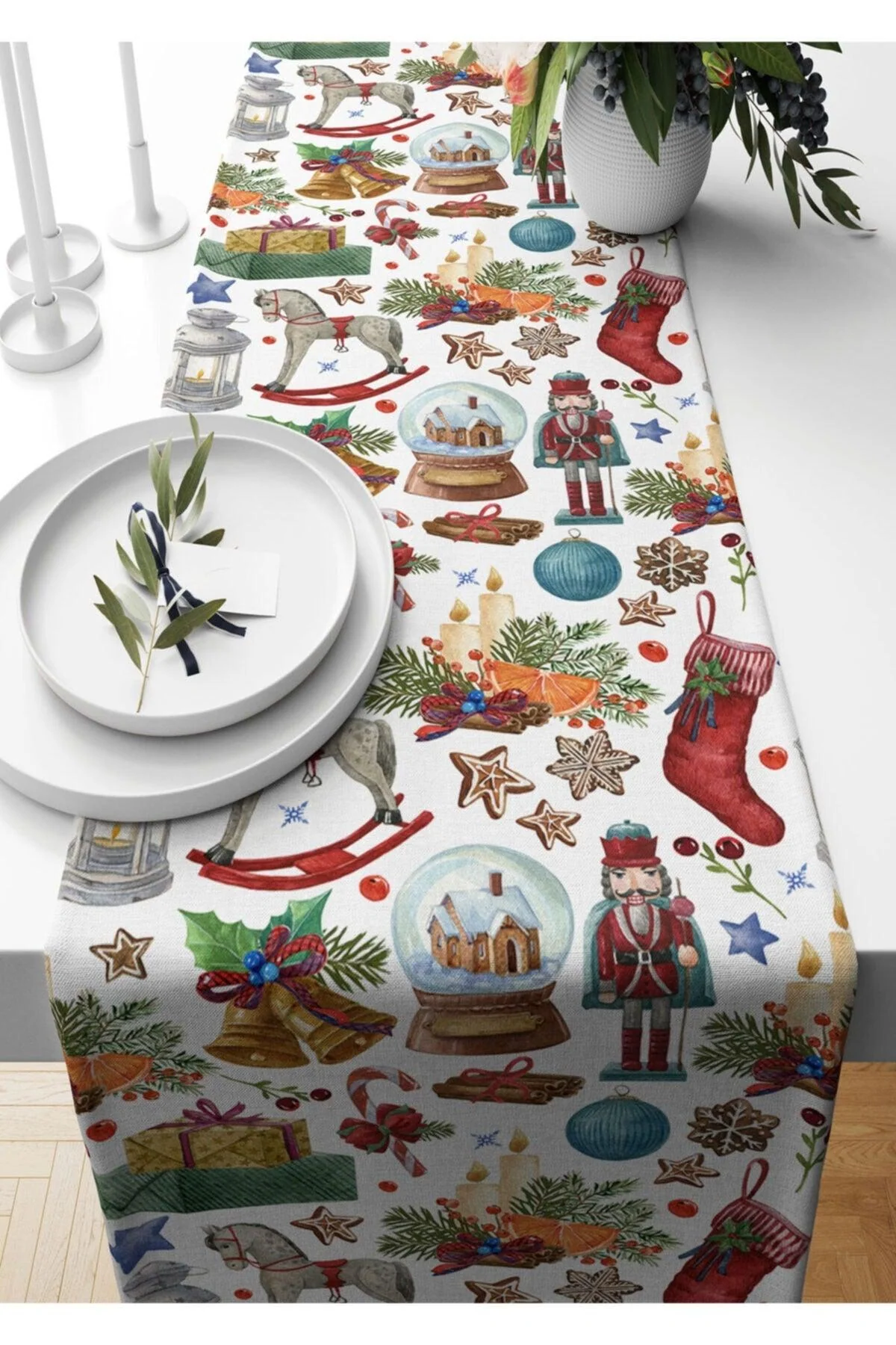 Suede woven nutcracker runner 140 x 40 cm Oeko-Tex certified