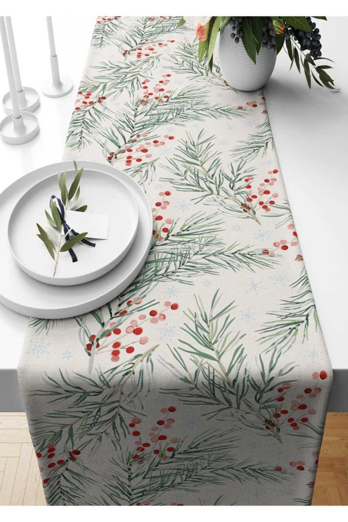Sustainable Suede Textured Table Runner 140 x 40 cm