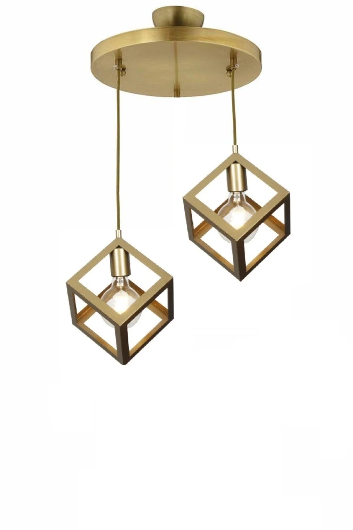 Adjustable Black Metal Cube Chandelier with E27 Socket and Fireproof Design