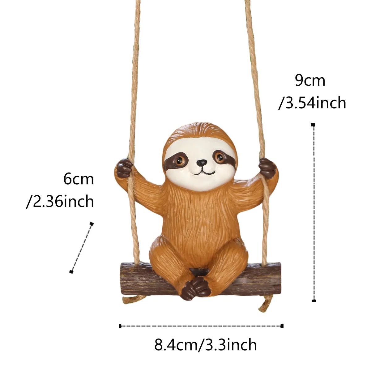 Rustic Sloth Swing Garden Decoration