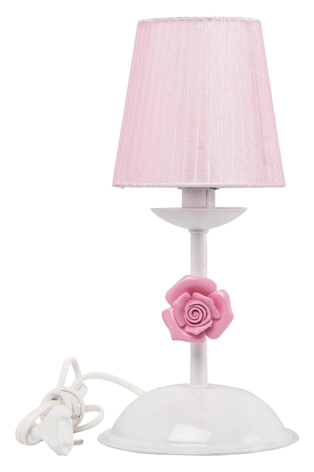 Modern White Lampshade with Pink Cap for E27 Bulbs