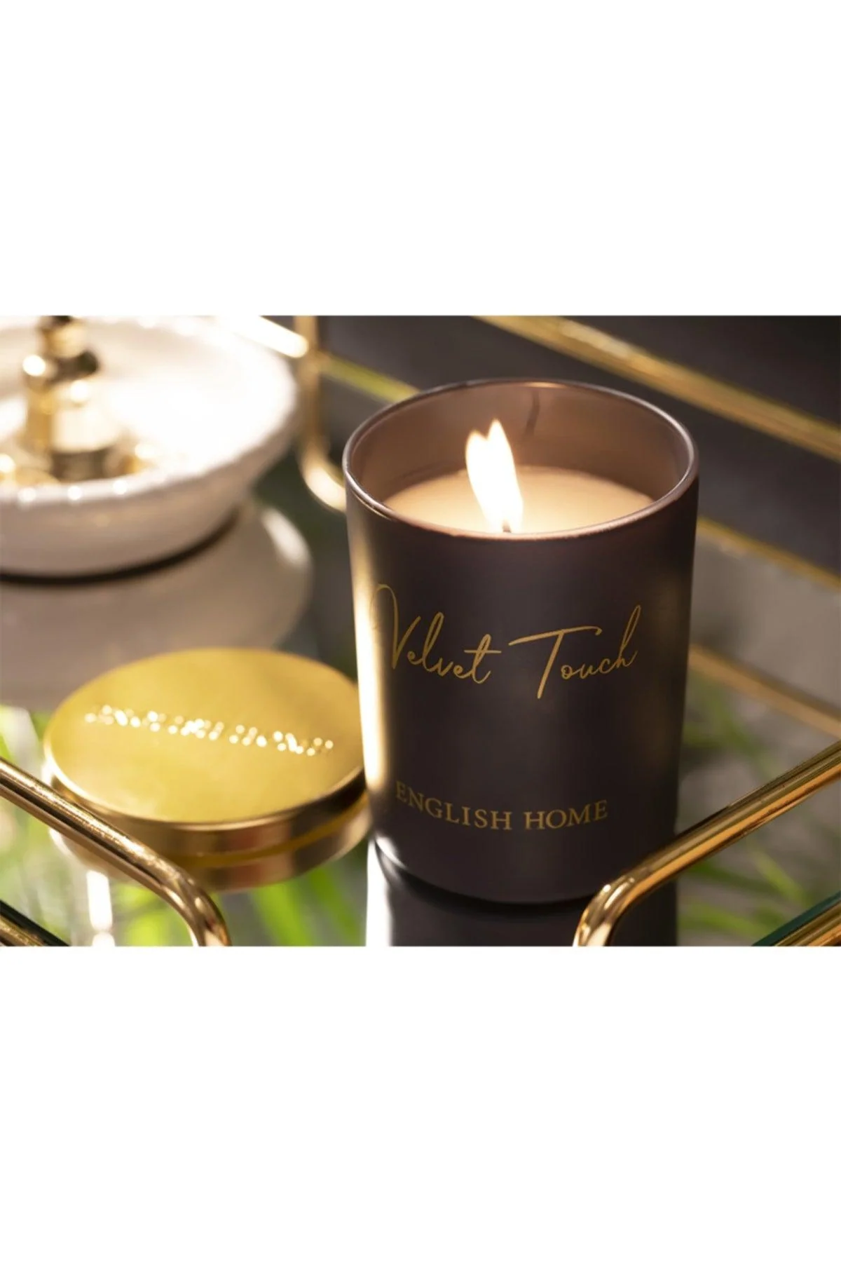 Navy Velvet Scented Candle in Glass Jar
