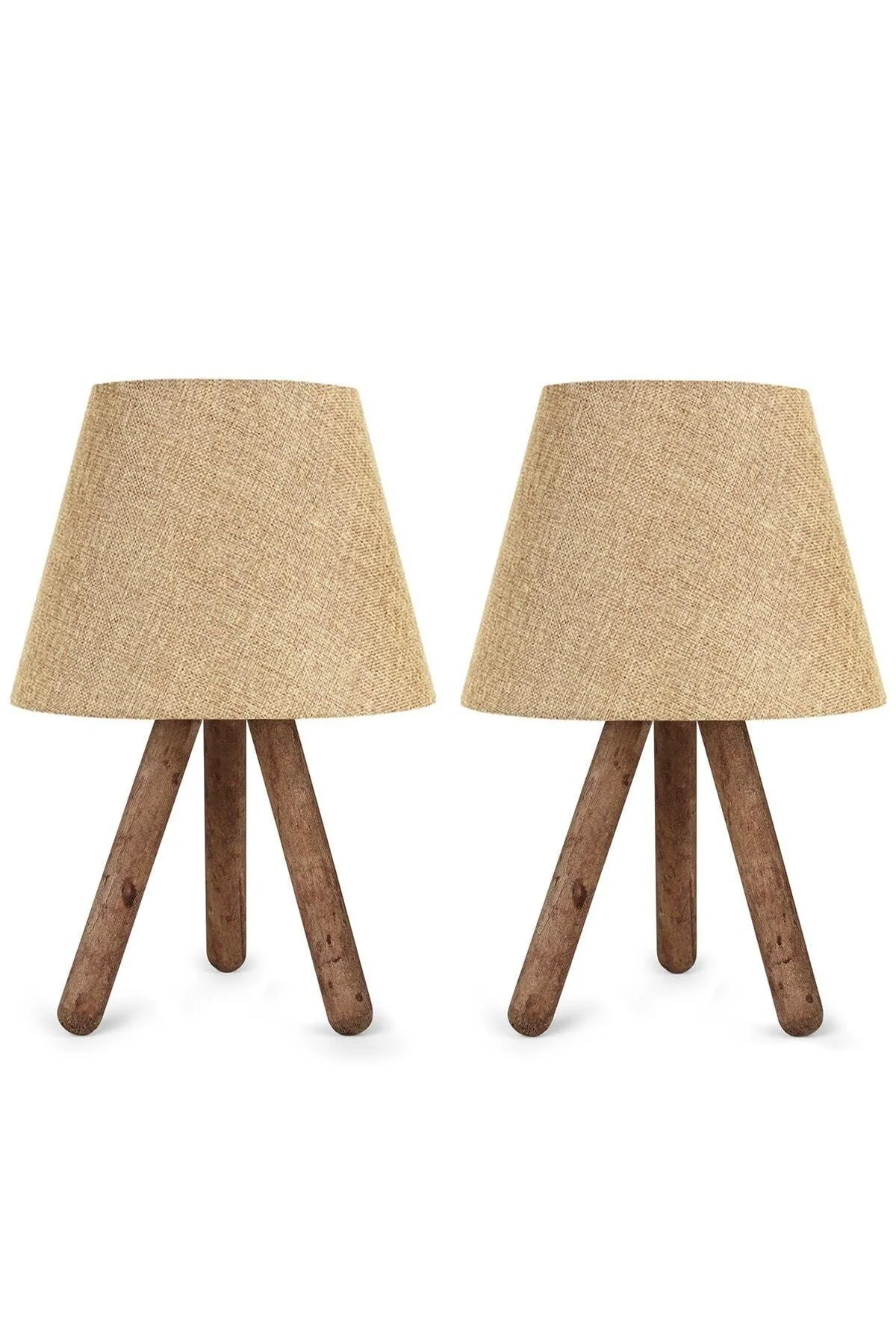 Beige double lampshade set for soft, diffused lighting