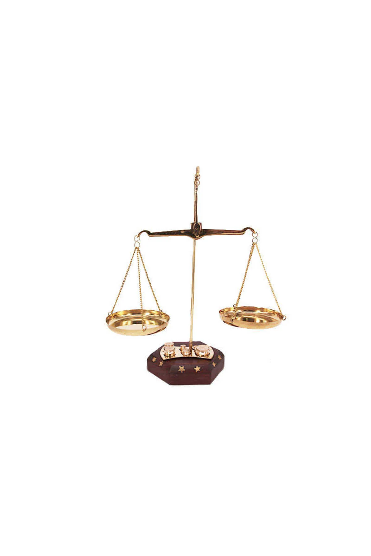 Wooden pedestal scale decorative set