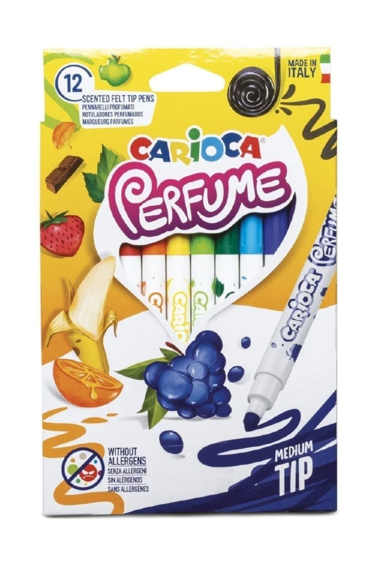12-Pack Scented Felt Crayons for Kids and Creative Projects