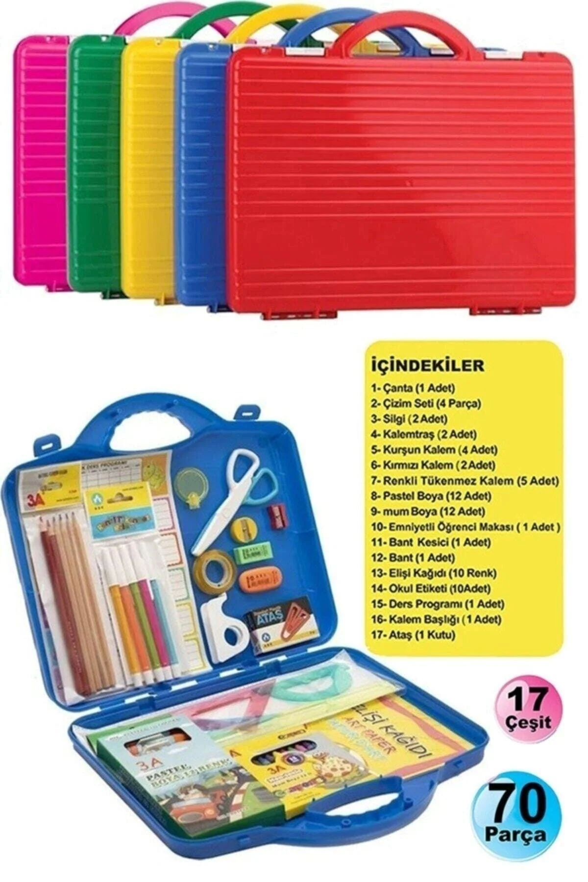 70-piece school set with bag assorted essentials