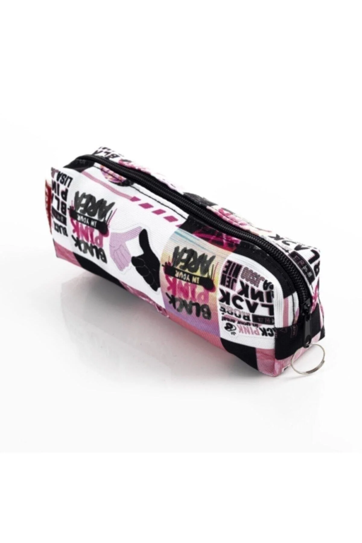 Black and Pink Patterned Ballpoint Pen
