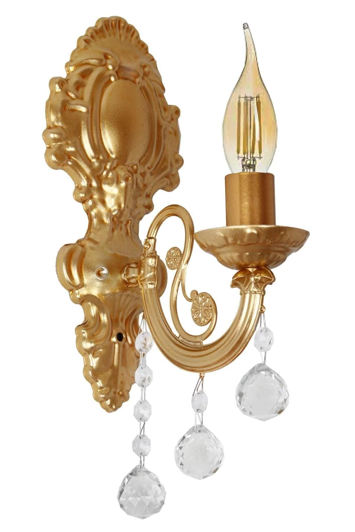 Gold single wall sconce with adjustable cable length