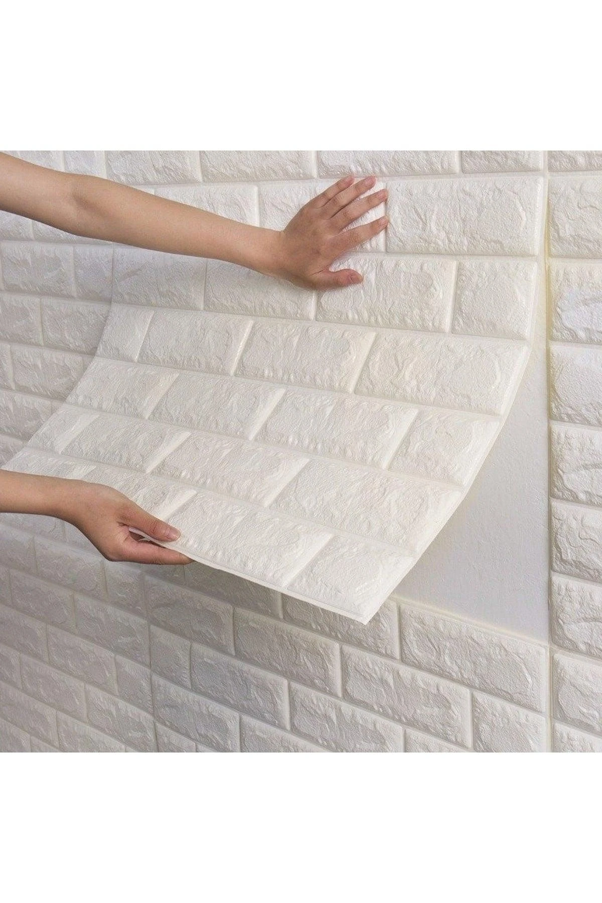 Self‑Adhesive White 3D Wall Tile Panel