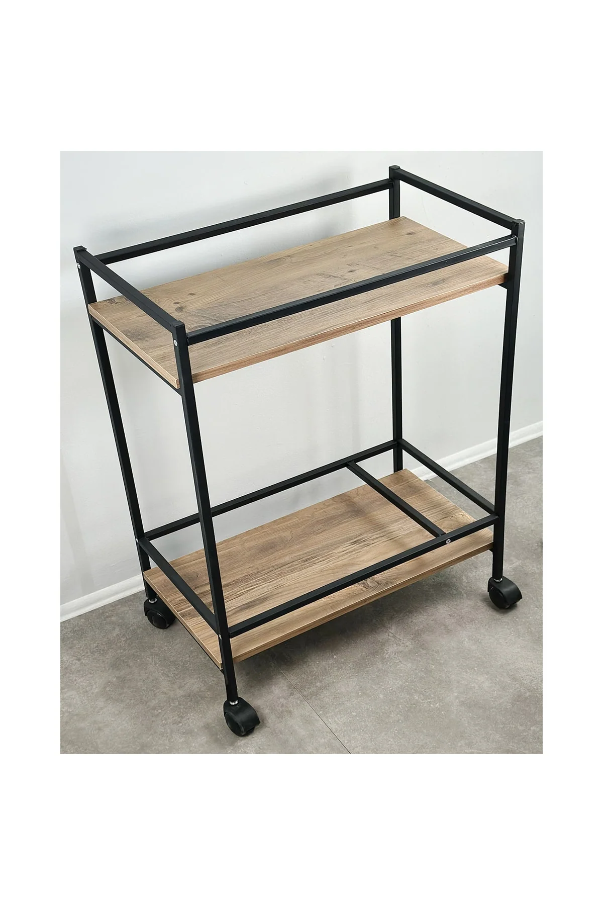 88 cm wheeled serving trolley with LED lighting