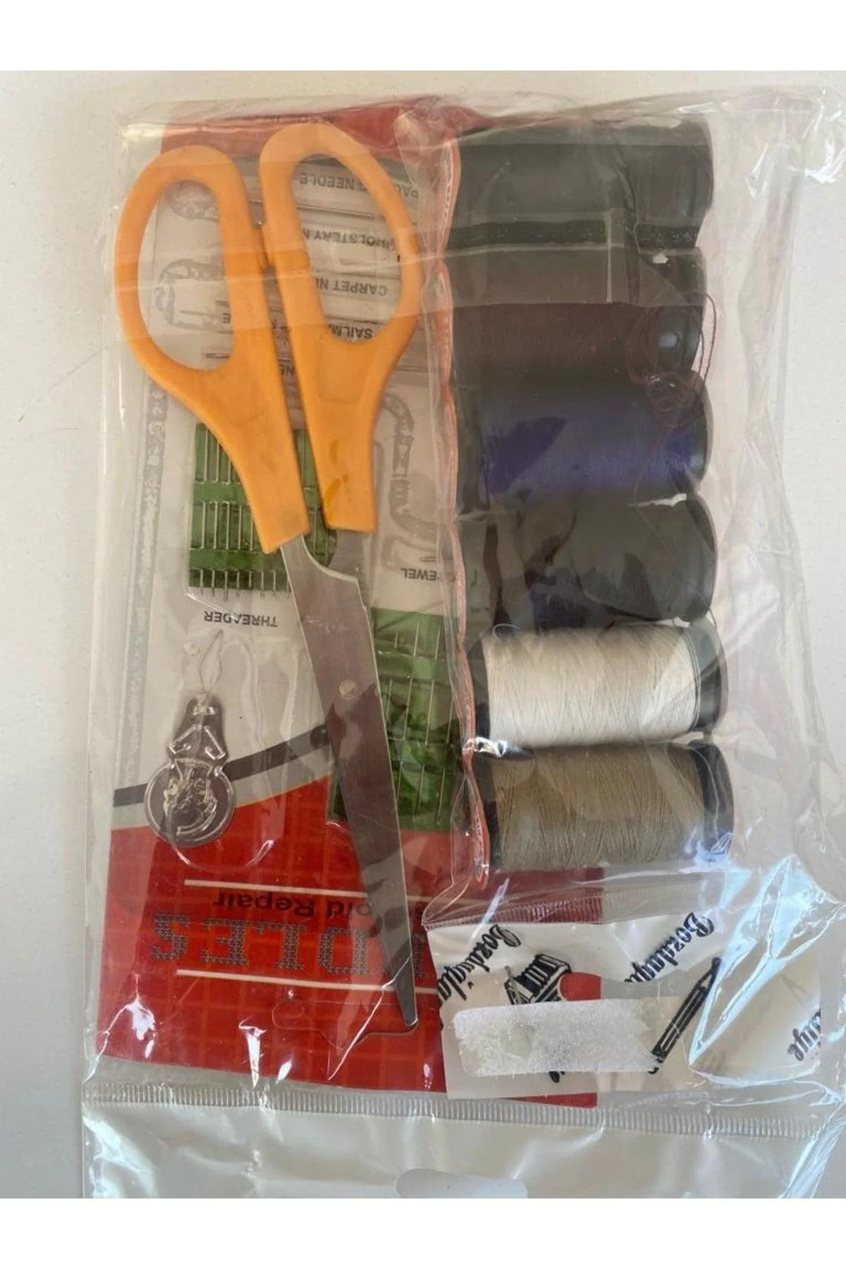 Compact Sewing Kit with Scissors, Needles and Thread in Portable Box