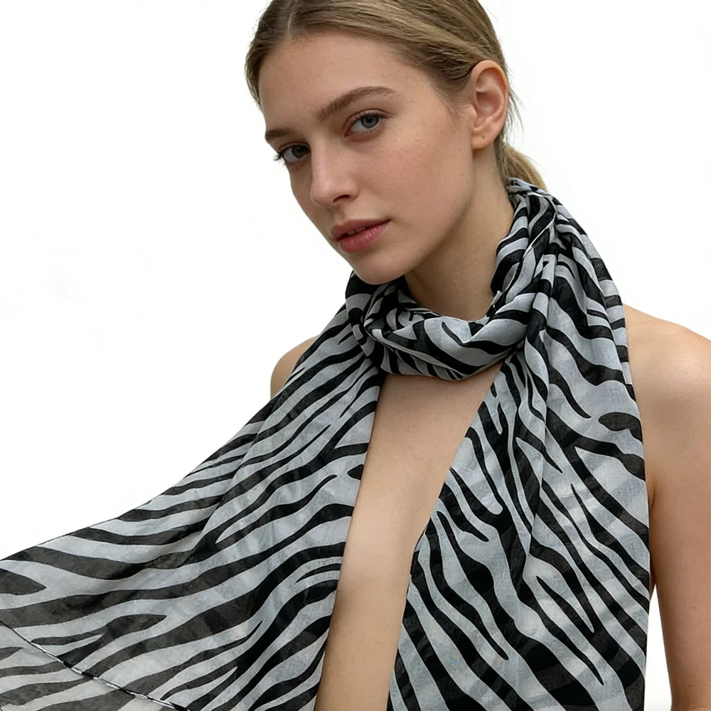 Sheer Monochrome Scarf