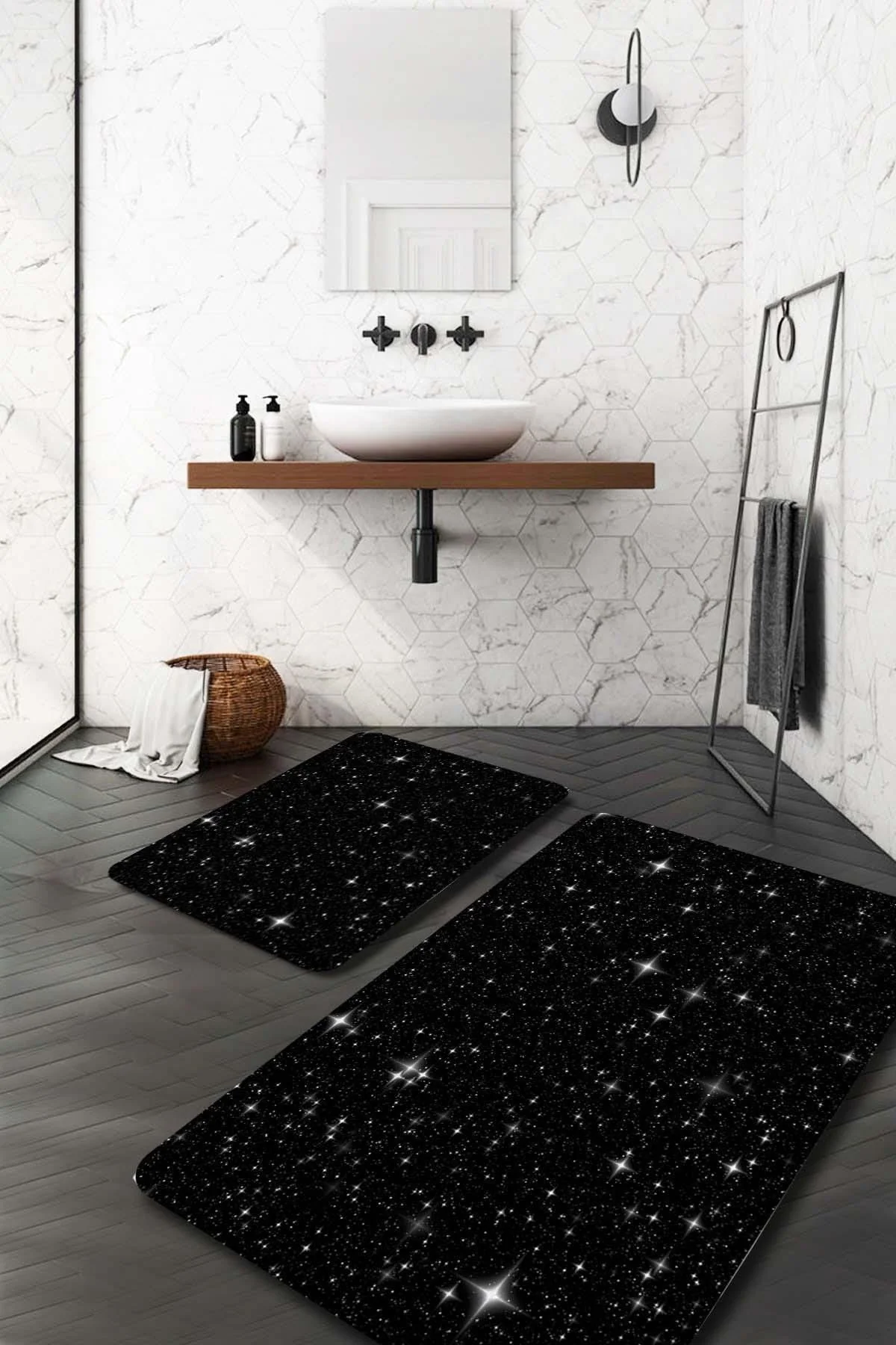 2-Piece Non-Slip Antibacterial Bath Mat Set