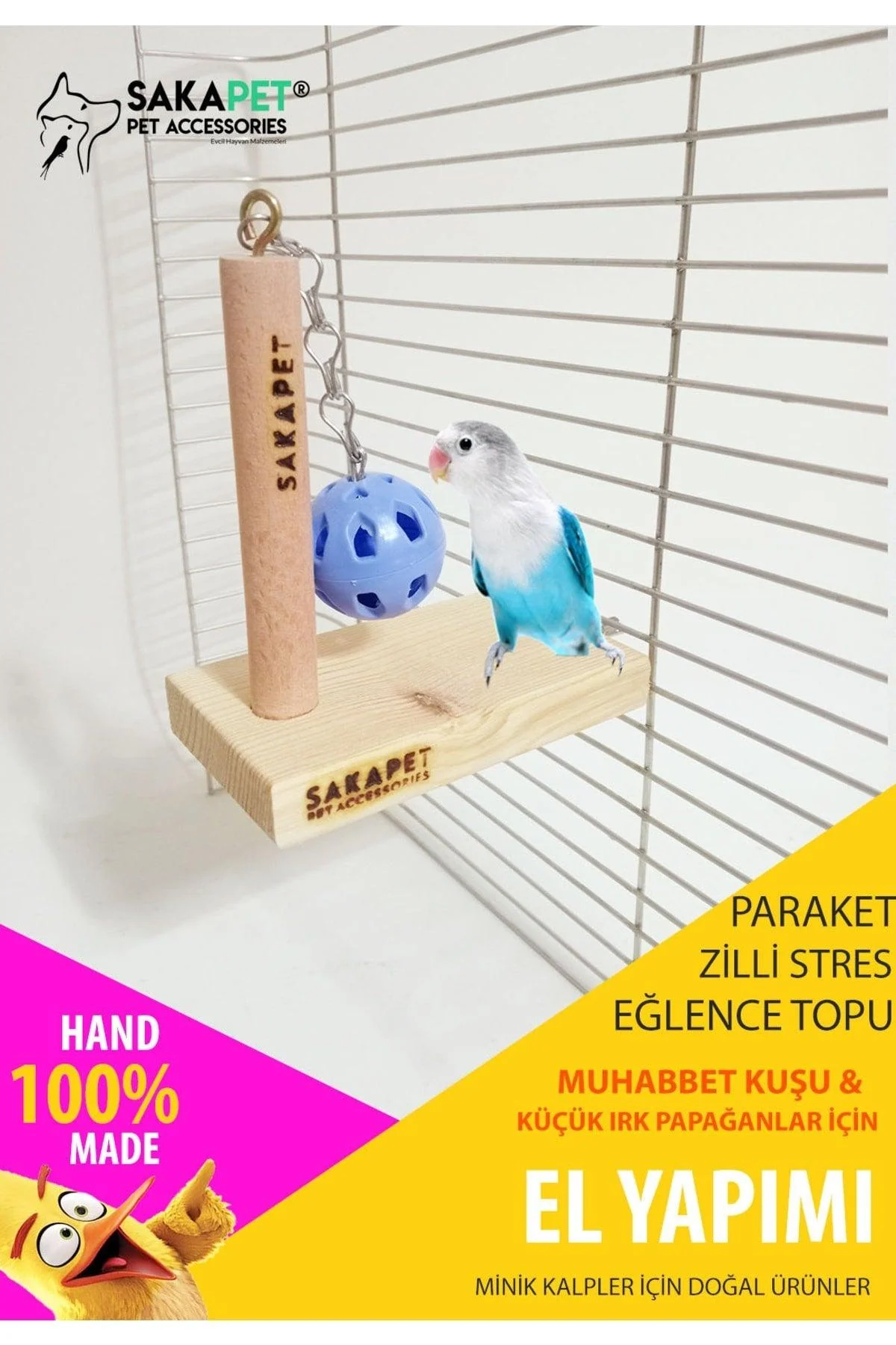 Bird stress relief perch with platform for cages