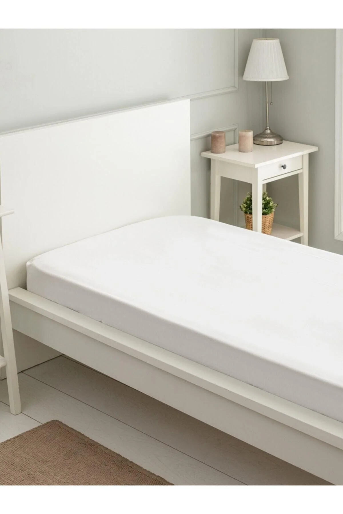 Single cotton bed sheet set with elastic fit for 100x200 cm beds