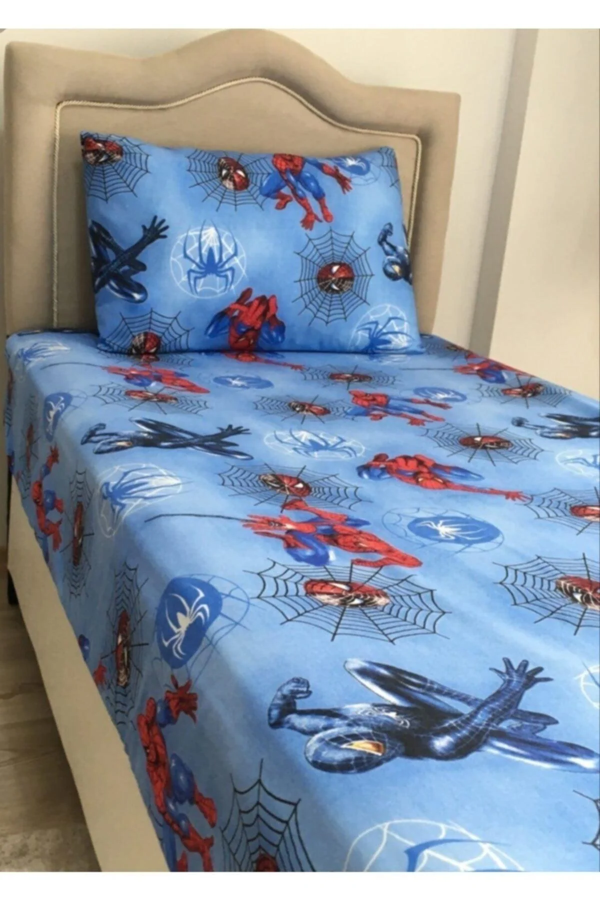 Fitted sheet with pillowcase and hidden zipper 90 x 190 cm