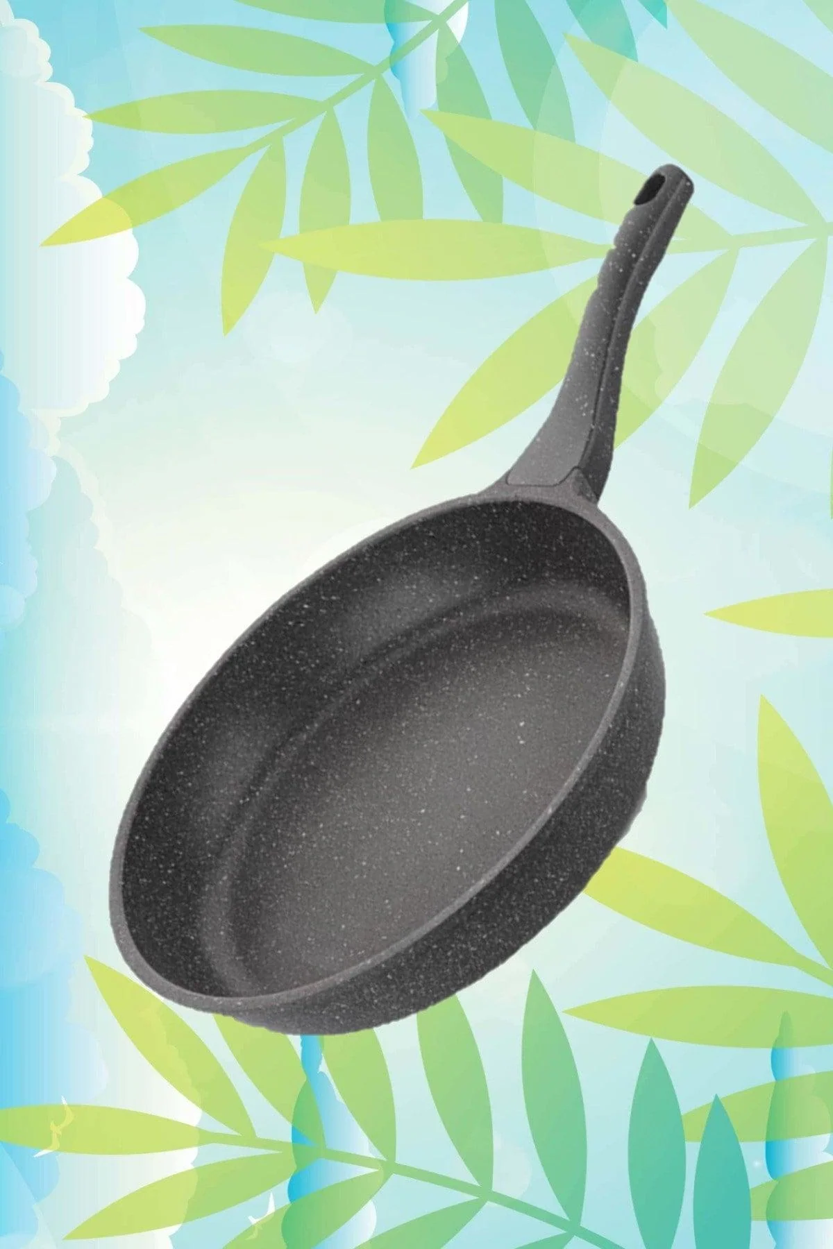 28 cm granite-coated aluminum frying pan with single handle