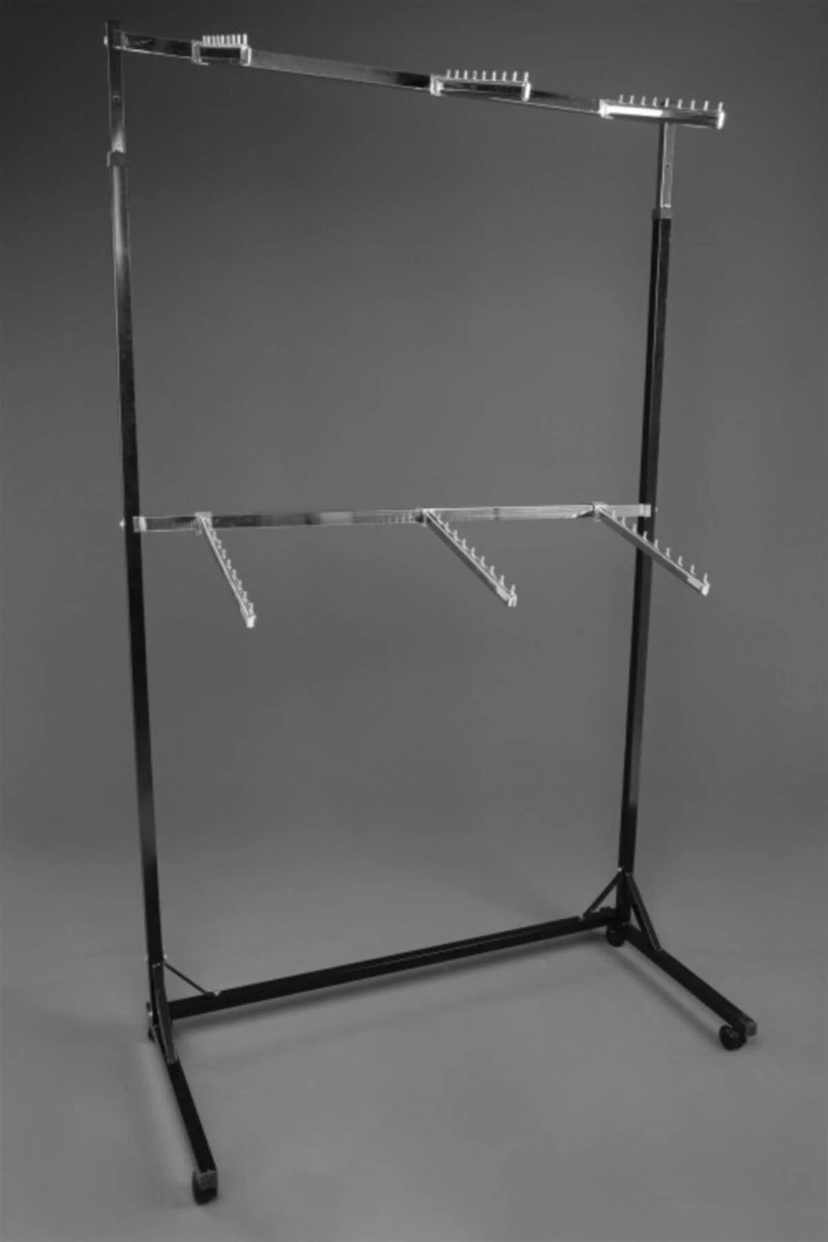 Adjustable double-deck hanger stand with 6 bars