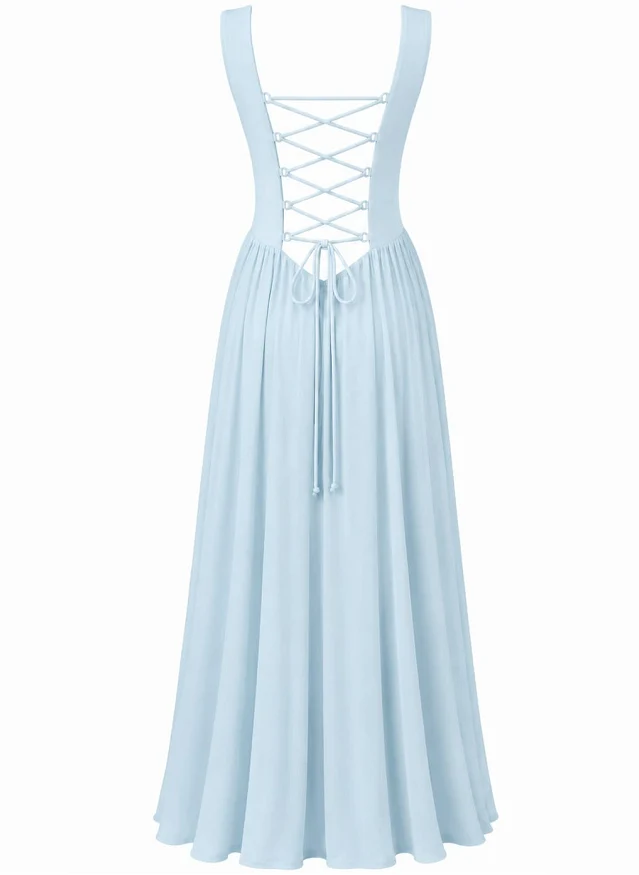 Sleeveless Solid-color Collar Dress