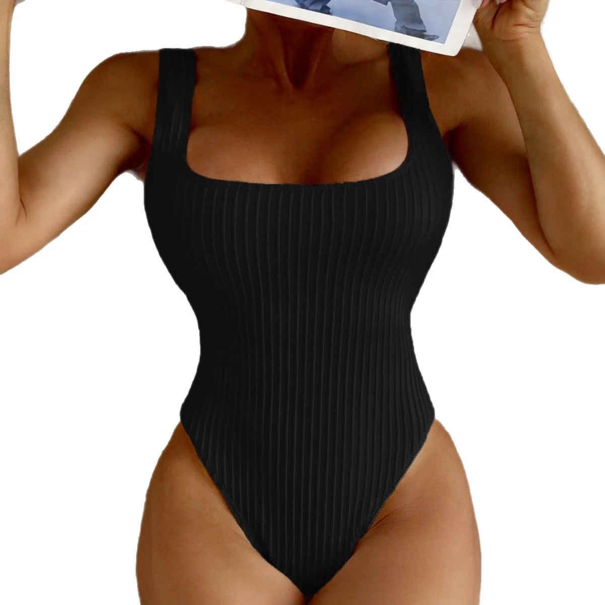 Slimming Solid Color One-Piece Bikini Swimsuit