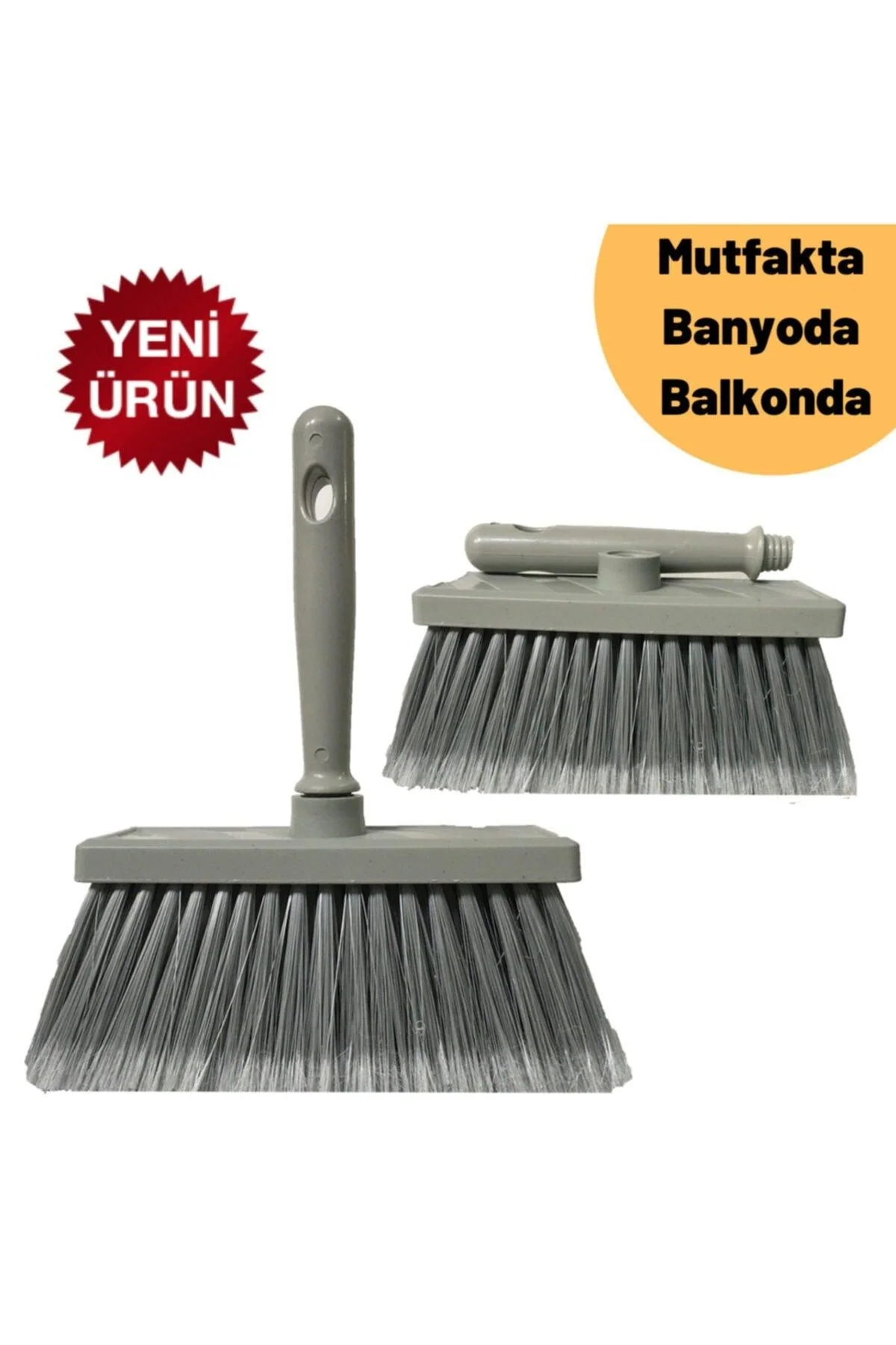 Removable handle multi-surface cleaning brush set