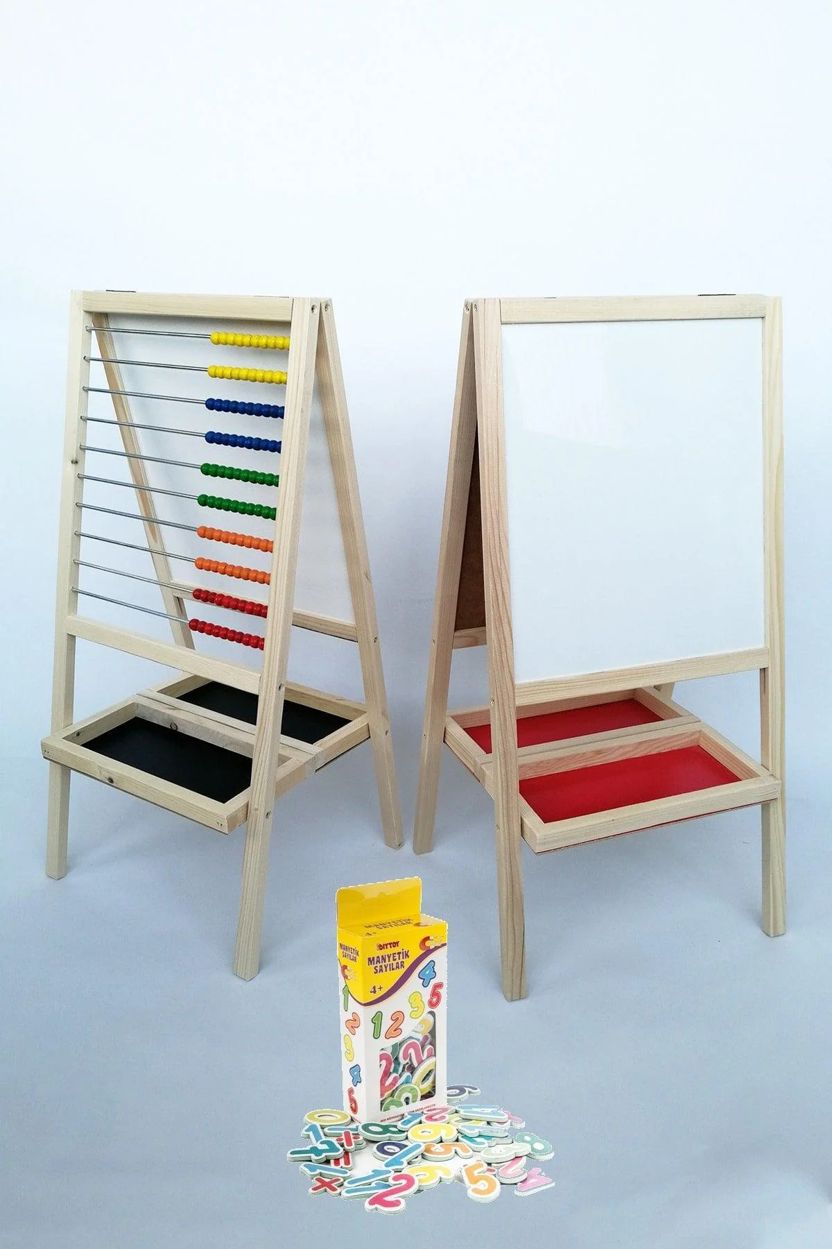 Folding magnetic abacus for children with wooden stylus